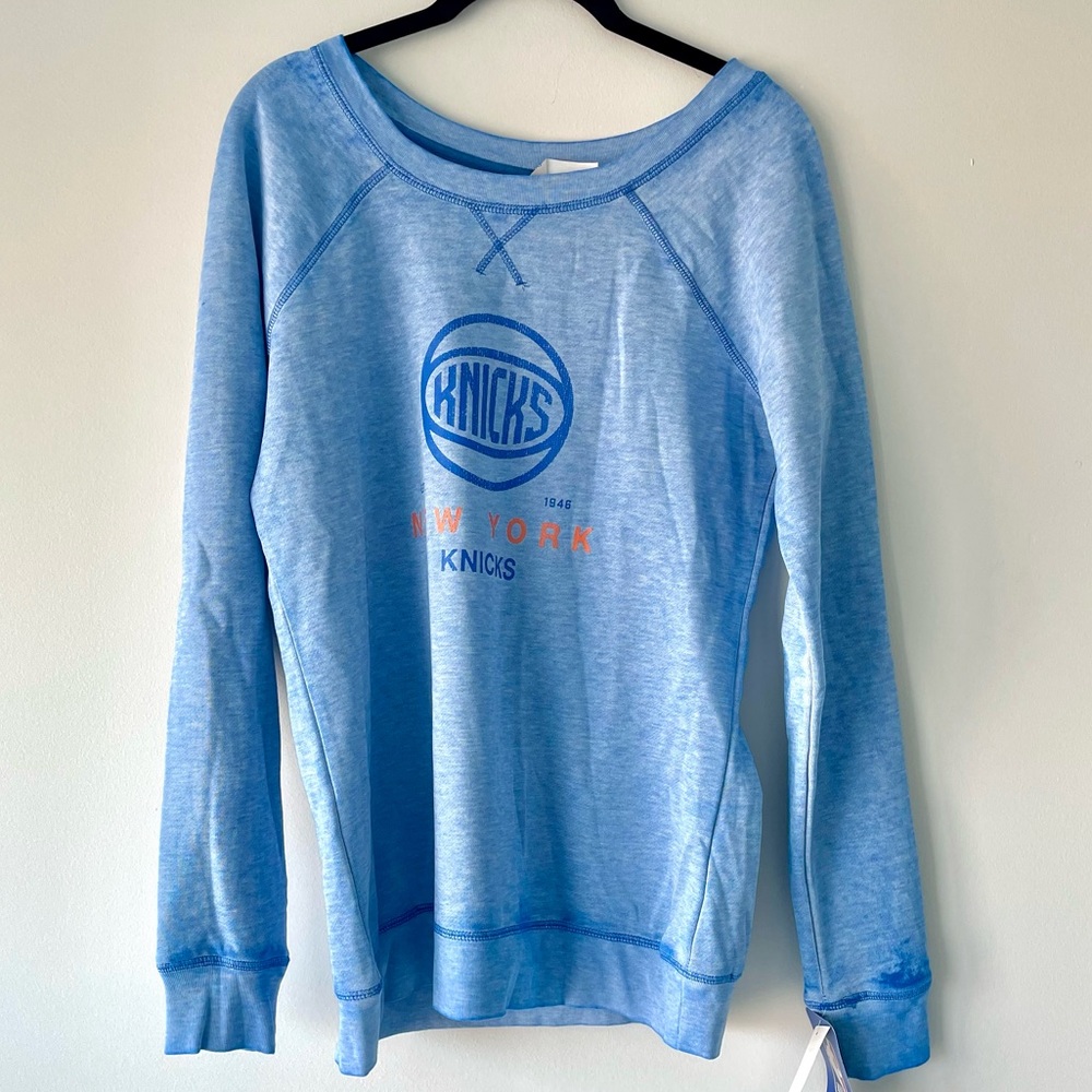 NY Knicks NBA Fleece Long Sleeve Tee